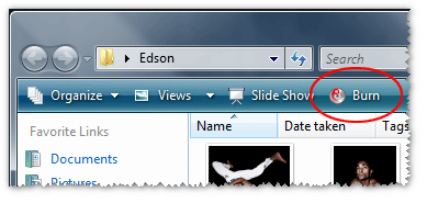 Burn icon in Microsoft Vista Burn icon in Microsoft Vista